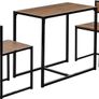 Brown & Black 2 Seater Compact Dining Set - 2 Chairs and Table - Two Person Kitchen Dinner Small Space Saving Wood Contemporary Finish Image 4