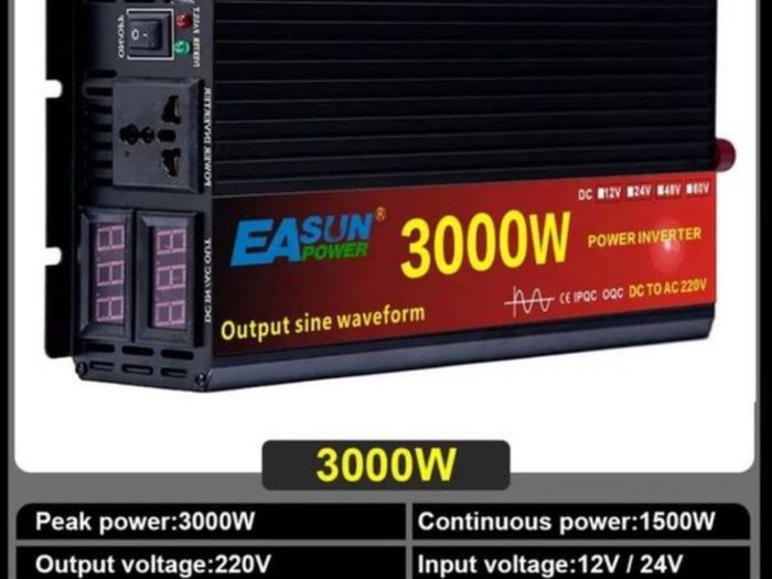 New Pure Sine Wave Inverter 12v 3000W Car Power Solar Inverter 12/24V DC to AC 220V Converter Transformer continues power 1500w