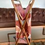 MCM Faux Bamboo Wood And Fabric Portable Knitting Sewing Basket Catch All Image 9