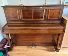 Antique John Broadwood & Sons Upright Piano, Edwardian, Inlaid Mahogany