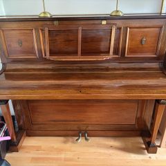Antique John Broadwood & Sons Upright Piano, Edwardian, Inlaid Mahogany