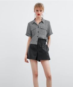 Zara Faux Leather Shorts