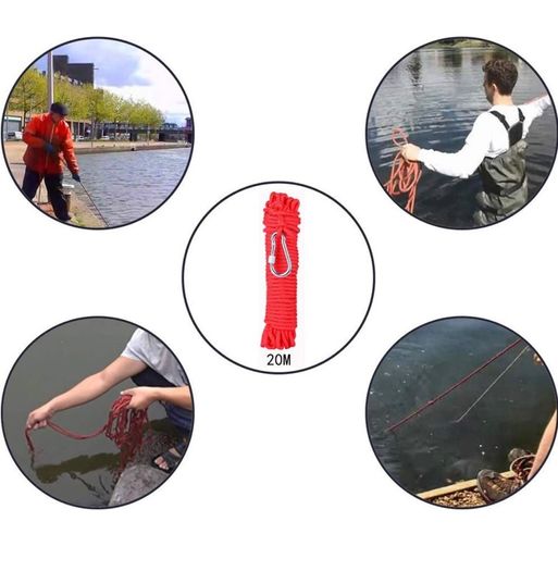 Round Neodymium Eyebolt Fishing Magnet with 20M(66ft) Rope, Super Power N52 Pulling Force 330LB(150KG), Diameter x 60mm Thick x 15mm for Magnet Fishing and Salvage in River