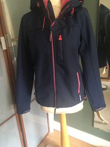 2 for 1 offer - SuperDry Navy - Fleece lined Jacket and Free Burgundy Premium Knitwear Jumper - Size S