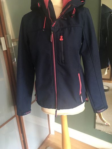 2 for 1 offer - SuperDry Navy - Fleece lined Jacket and Free Burgundy Premium Knitwear Jumper - Size S