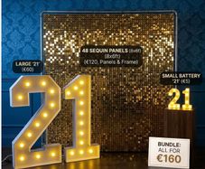 Birthday Decoration Package - Sequin Wall & Lights