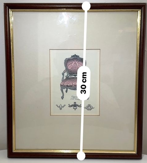 Pair of Vintage Framed Marina Romagnoli Chair Prints