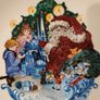 Rare Find. Lovely Royal Copenhagen boxed Christmas  Cake Plate Image 4