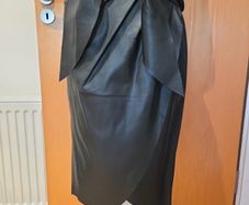 zara black faux leather skirt uk10