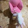 Puggle Plush Wooden Rocking Unicorn Seat  - Pink Image 2