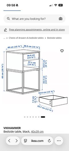 Ikea bedside lockers x 2