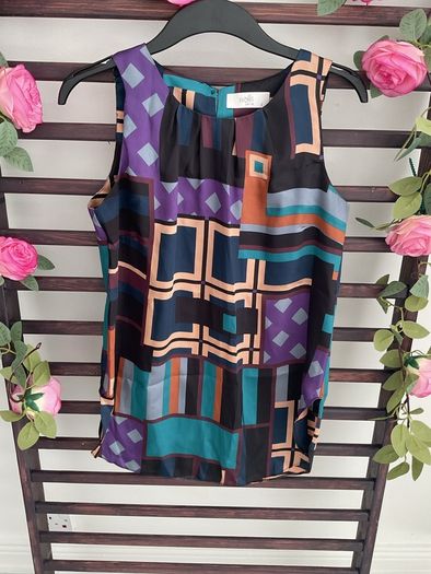 sleeveless top Wallis shop petite range multi print size small Bnwot