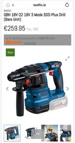 Bosch Professional GBH 18V-22 18V 3 Mode SDS-Plus Drill (Bare Unit)