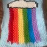 Handmade Fingerknit Rainbow Cloud Chunky Knit Blanket Image 4