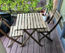 IKEA ASKHOLMEN Outdoor Table and 2 Folding Chairs Set  Good condition