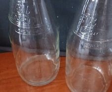CMP vintage milk glass bottles