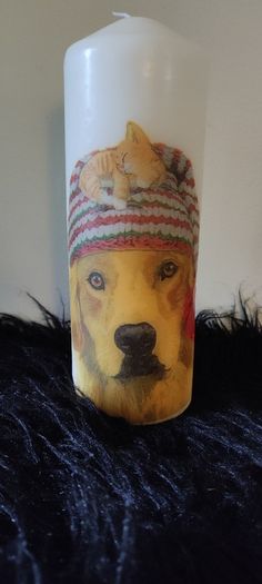XL Handmade decorative candle golden retriever