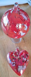 Decorative glass heart hanging ornaments