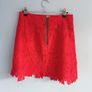 Pre Owned River Island Red Guipure Lace Mini Skirt Scalloped Hem Image 4