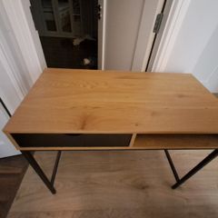 Oak effect desk with drawer and shelf