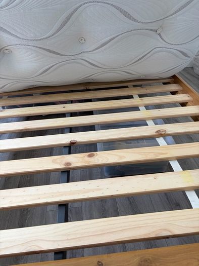 Solid Oak Double Bed & Mattress