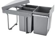 Trash Can for Kitchen Cabinets, 20+10+10L Double Under Sink Garbage Waste Recycling Bin, Under Mount Waste Container