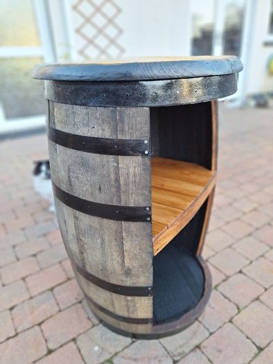 Oak barrel furniture for garden patio bar mancave pub