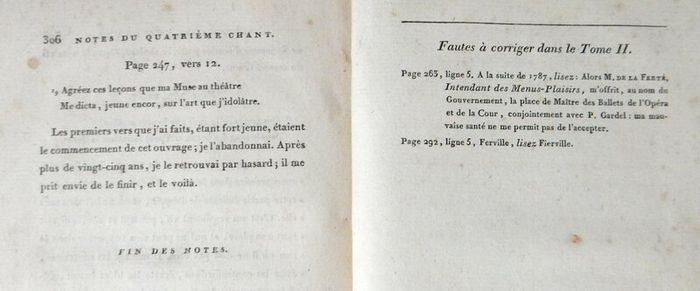 1806. Mes Passe Temps. Chansons suivies de l'Art de la Danse, poeme en quatre chants, calque sur l'Art Poetique de Boileau Despreaux. Jean Etienne Despreaux. S212. French, 1806, original, first edition, signed, presentation copy, autograph inscription.