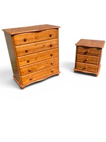 Chest of Drawers and Bedside Locker - Pine