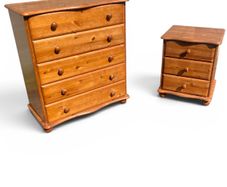 Chest of Drawers and Bedside Locker - Pine