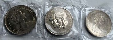 3 x 1981 Lady Diana & Prince Charles Crowns. 10 Euro each or 3 for 25