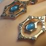 Sterling Silver Art Deco style Turquoise and Zircon Drop Earrings. (Bargain) Image 5