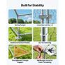 Large Metal Chicken Coop, 3 x 3 x 2 m, Walk-in Chicken Run House with Waterproof Cover and Sturdy Frame, Spire Roof Poultry Cage Duck Pen for Rabbit Image 6