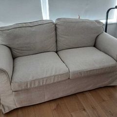 2-Seater Fabric Sofa Beige Very Good Condition