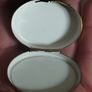 A vintage metal pill box with an enamel lid. Image 6
