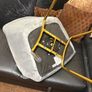 Grey Velvet Accent Swivel Chair with Gold Legs Image 7