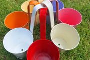 Set of 7 Colorful Hanging Metal Planters