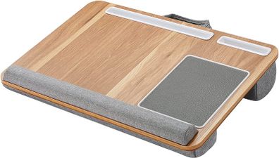 Laptop Tray, Lap Desk for Laptop, Laptop Cushion, Laptop Stand for Bed, Built in Mouse Pad & Wrist Pad for Notebook up to 17" with Tablet & Phone Holder