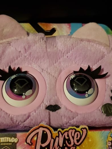 Purse Pets Interactive Handbag Plush Purple Cat 30 Sounds &