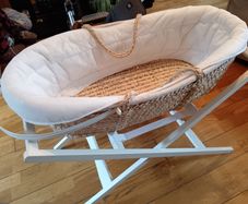Mamas & Papas Moses Basket with Wooden Stand - No Mattress
