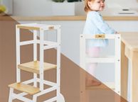 main image for ad Learning tower for children from 1 year with height adjustable platform made of wood