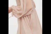 dress H&amp;M champagne oversized long sleeve mini dress size small