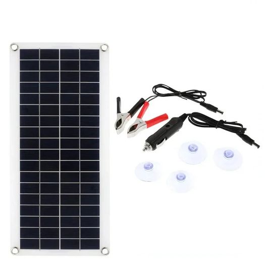 Solar Panel Kit Dual 12V USB Solar Cells Poly Solar Cells for Car Yacht Van Camper Trailer Mobile Home RV Battery Charger