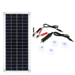 Solar Panel Kit Dual 12V USB Solar Cells Poly Solar Cells for Car Yacht Van Camper Trailer Mobile Home RV Battery Charger