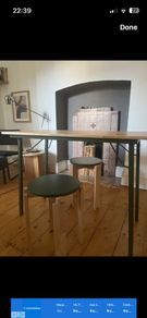 Ikea desk folding with 2 stools