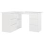 Corner Desk High Gloss White 145x100x76 cm Chipboard Image 2