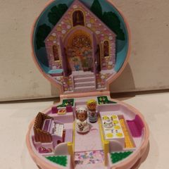 Vintage Polly Pocket 1989 Nancy's Wedding Chapel Pink Compact