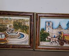 Pair of Handmade Malta 3D Wall Plaques John Borg