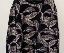 Bershka Black Leaf Print Jumper