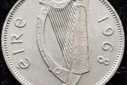 [#389] - Ireland 1968 | Irish 6p | Six Pence | Wolfhound | KM.13a | High Grade